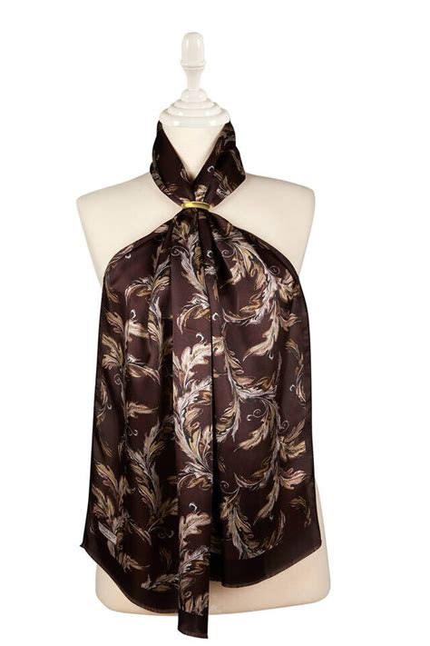 Brown silk foulard 